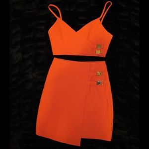 Missguided orange 2 piece set! Worn once 🧡